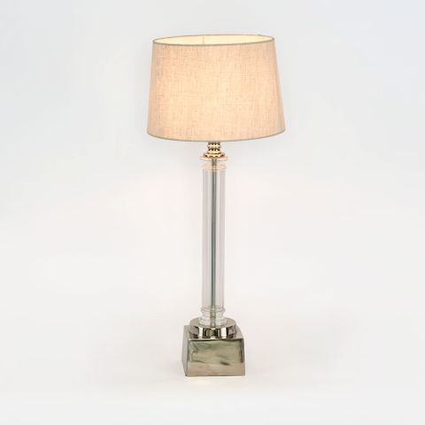 Rockpool Pillar Table Lamp Base Nickel- Base Only