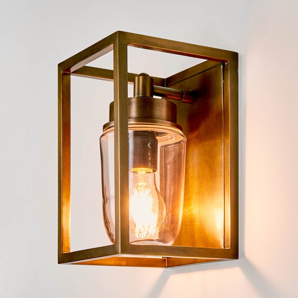 Gold store outdoor sconce