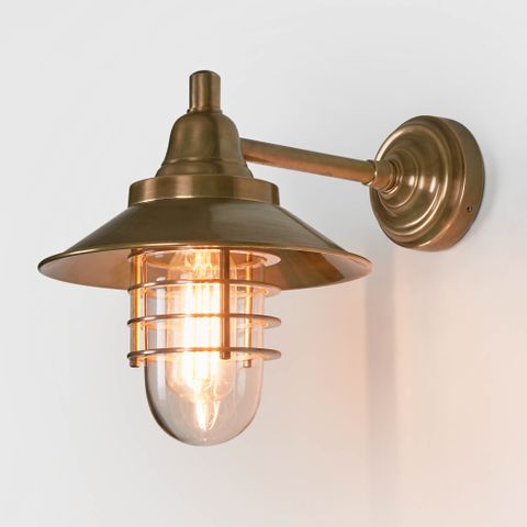 Clark Outdoor Wall Light Antique Brass