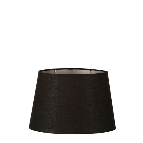 Linen Oval Lamp Shade XS Black with Silver Lining
