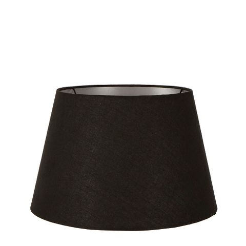 Linen Taper Lamp Shade Medium Black with Silver Lining