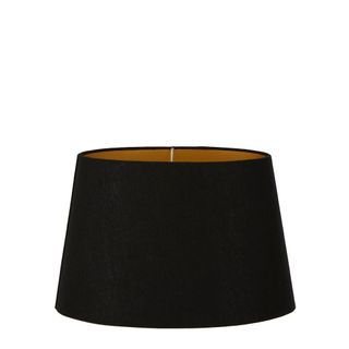 Linen Oval Lamp Shade Medium Black with Gold Lining