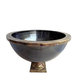 Round Footed  Ice Bucket Antique Brass