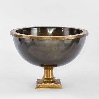 Round Footed  Ice Bucket Antique Brass