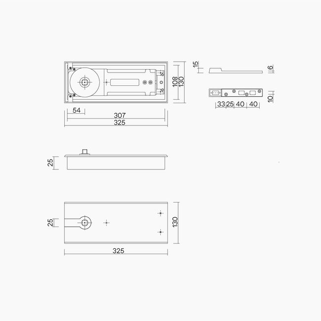 D4005 Power Adjustable Floor Spring Size 1-4 Non Hold Open