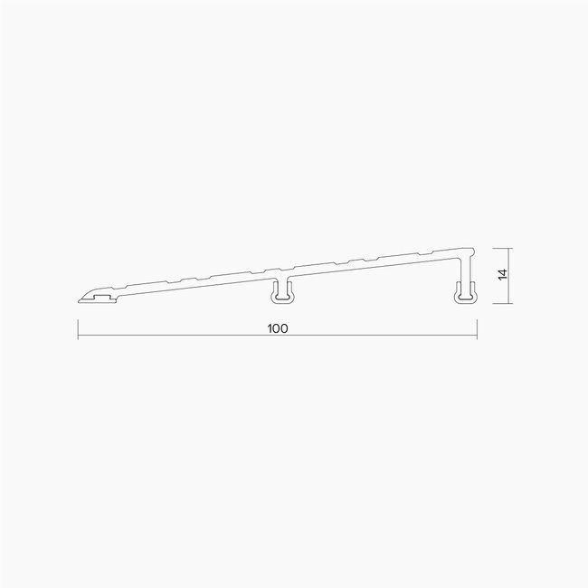 IS4070 100mm Heavy Duty Threshold Ramp - 14mm Height - 1000mm