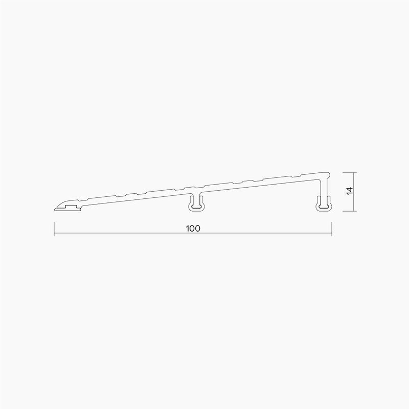 IS4070 100mm Heavy Duty Threshold Ramp - 14mm Height - 1250mm