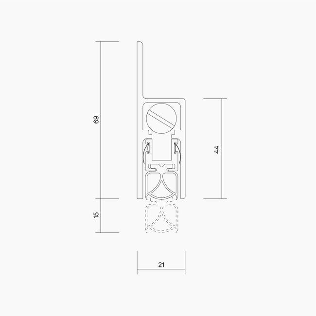 IS8090si Heavy Duty Automatic Door Bottom Seal - 1500mm