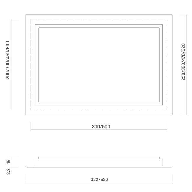 Door Grille 600x150mm NA Aluminium