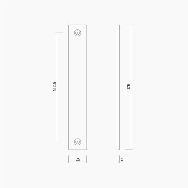 Blank Face Plate for A0100 Mortice Lock SSS