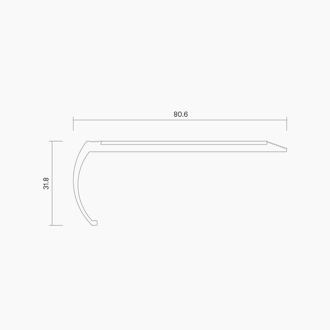 Bullnose Aluminium Stair Nosing With Black Non-Slip Infill 3000mm #