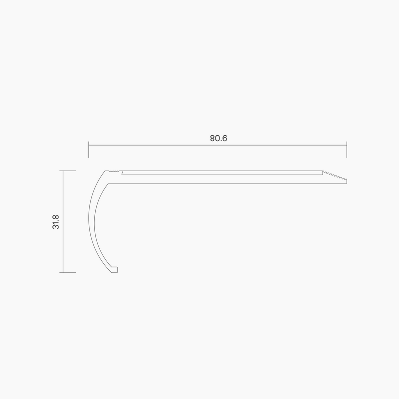 Bullnose Aluminium Stair Nosing With Black Non-Slip Infill 3000mm #