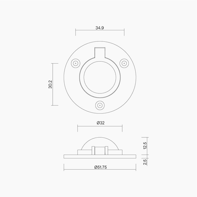 Flush Ring Pull 50mm