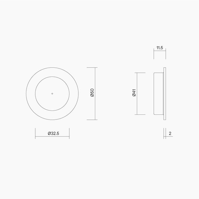 Round Flush Pull 50mm