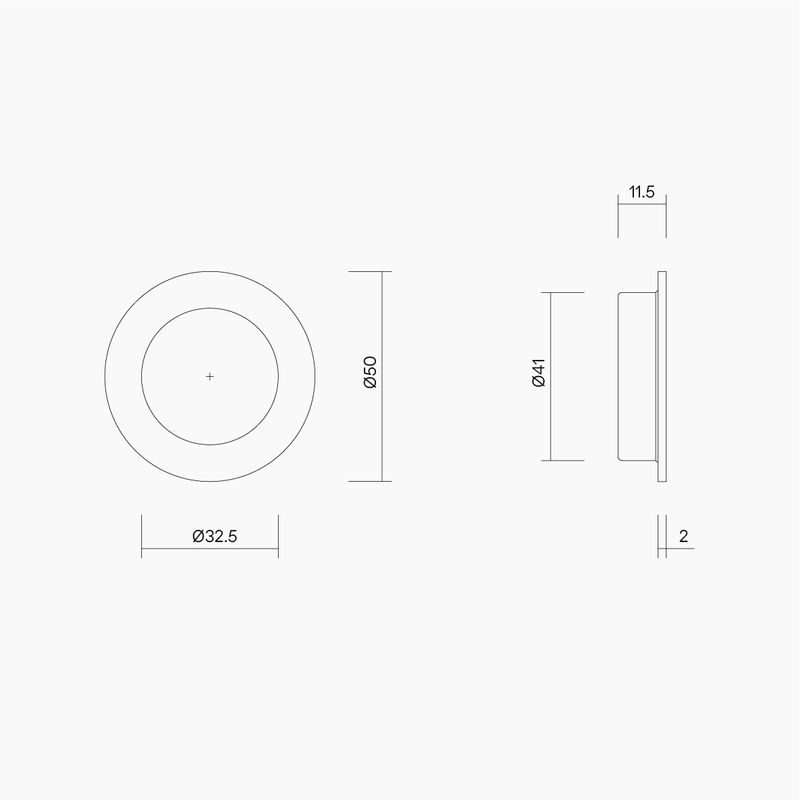 Round Flush Pull 50mm