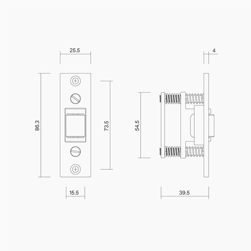 Roller Bolt Satin Chrome - Steel Roller