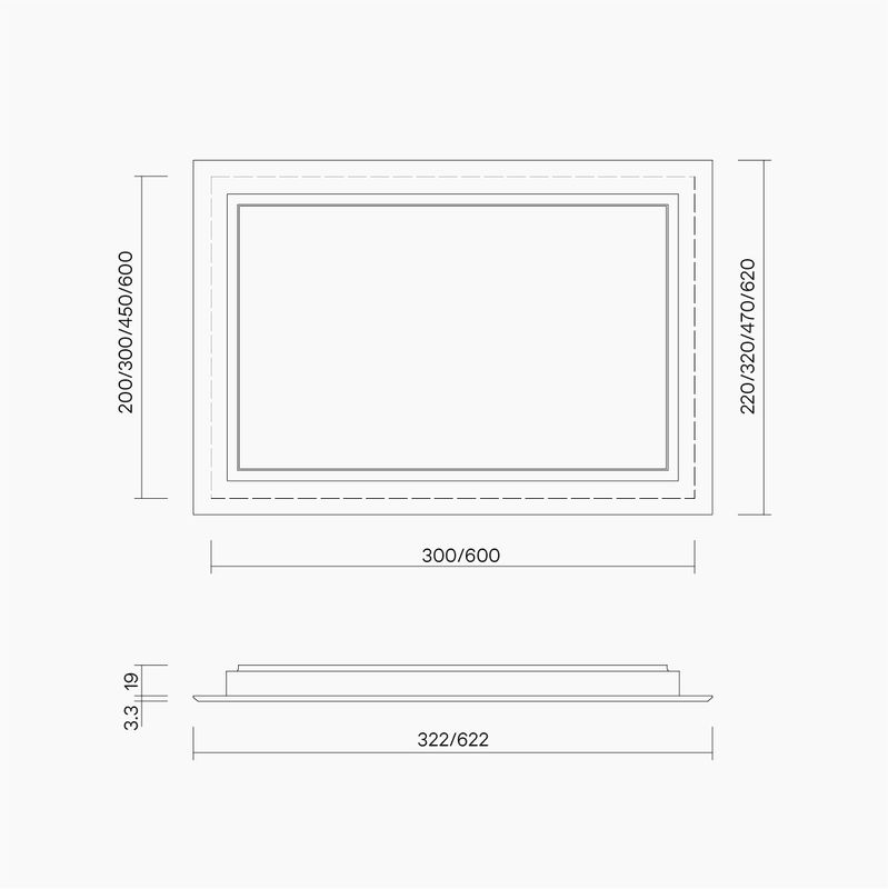 Optilite 600x600mm NA Aluminium