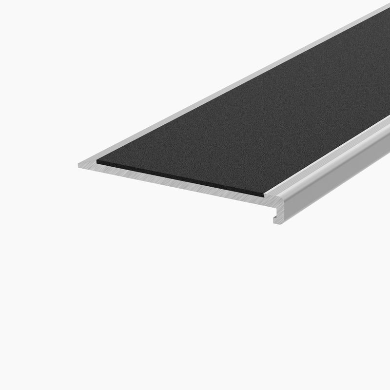 Slimline Aluminium Stair Nosing With Black Non-Slip Infill 3000mm