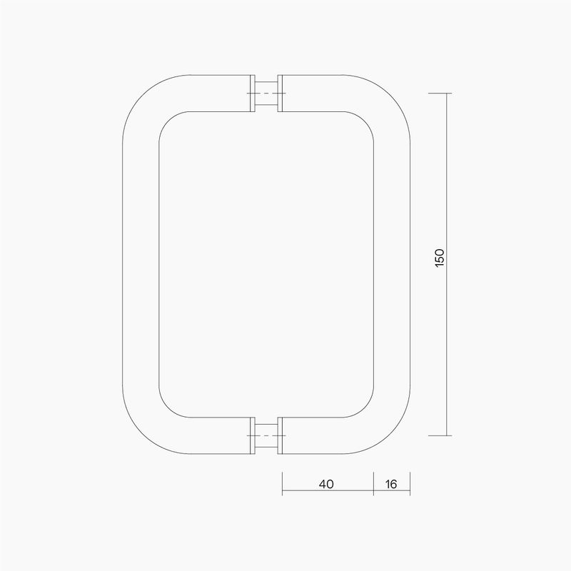 D-Pull Handle 150x16mm SSS