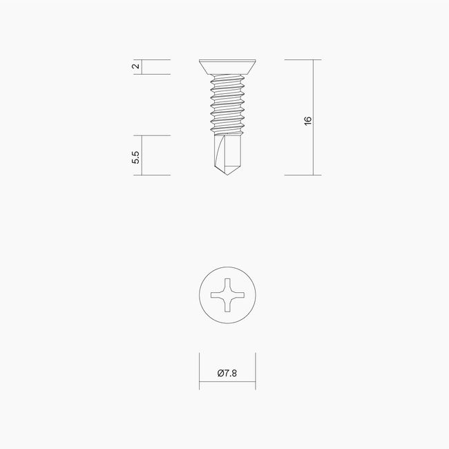 16mm Undercut Self Drilling Metal Screw BLK (Box 1000)