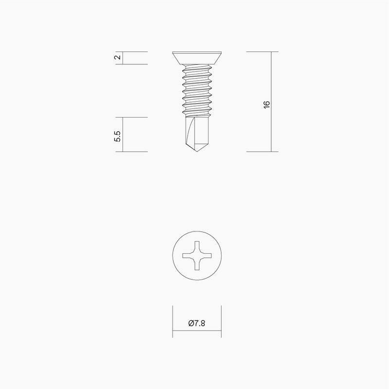 16mm Undercut Self Drilling Metal Screw BLK (Box 1000)