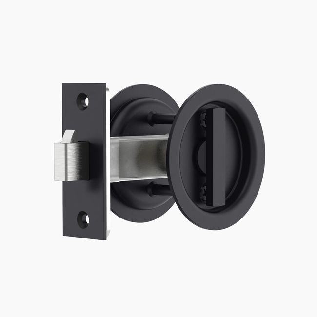 Round Sliding Door Privacy Lock MBLK