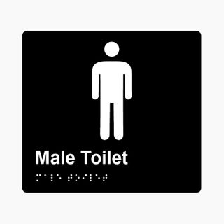 Male Toilet Braille Sign 200x180mm BLK