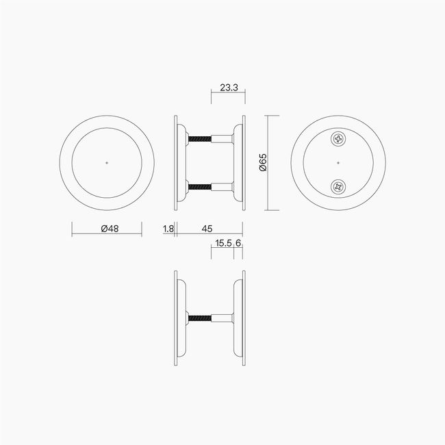 Round Sliding Door Passage Set MBLK