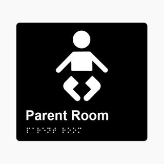 Parent Room Braille Sign 200x180mm BLK