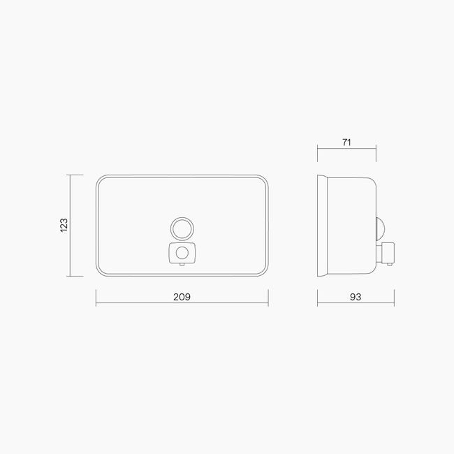 Horizontal Soap Dispenser SSS With ABS Plastic Nozzle