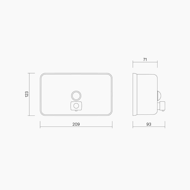 Horizontal Soap Dispenser SSS With ABS Plastic Nozzle