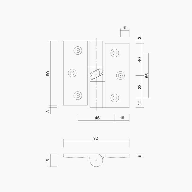 Gravity Hinge Set Right Hand SC Hold Closed (*pack hinges in pairs with screws)