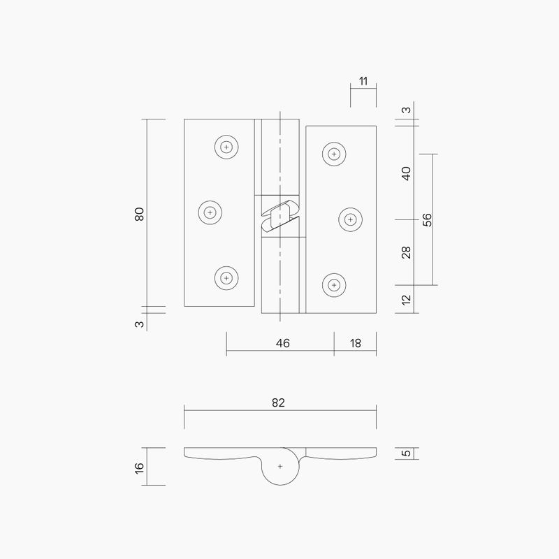 Gravity Hinge Set Right Hand SC Hold Closed (*pack hinges in pairs with screws)