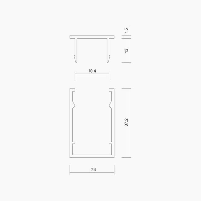 Aluminium Frame Channel 6000mm length (Suit 18mm Board)