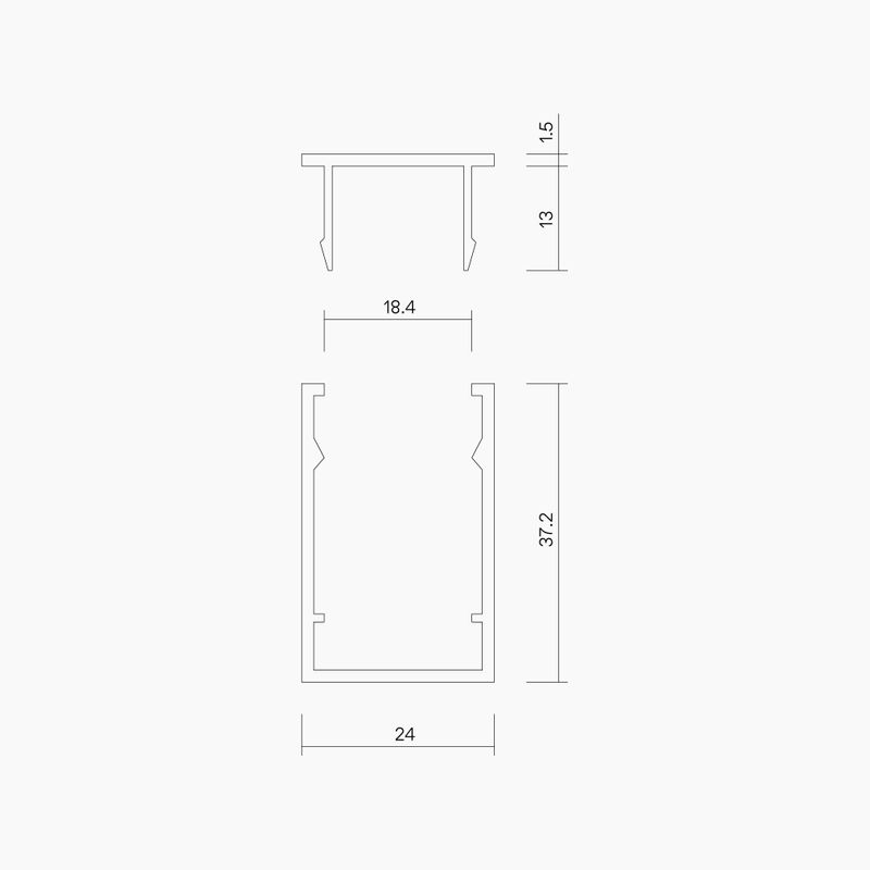 Aluminium Frame Channel 6000mm length (Suit 18mm Board)