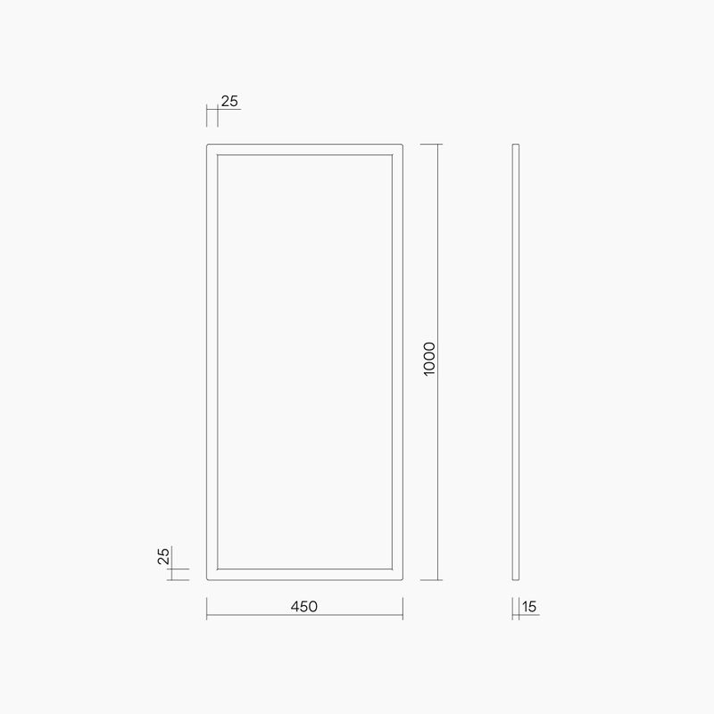 Disabled Compliant SSS Framed Mirror Without Shelf 1000x450mm