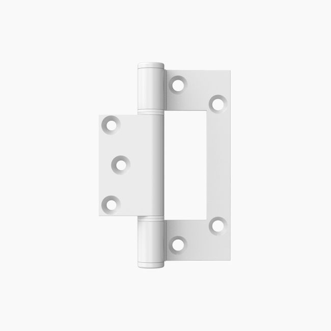 Aluminium Fast Fix Tapered Hinge 100x68x2.6mm WHT