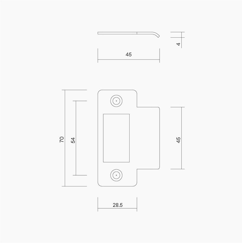 Flat Latch Plate Strike MBLK