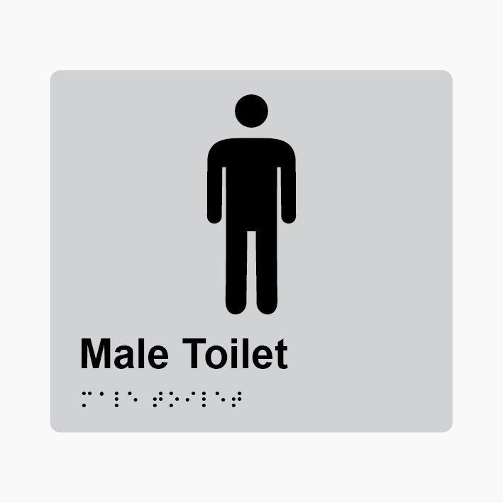 Male Toilet Braille Sign 200x180mm SLV