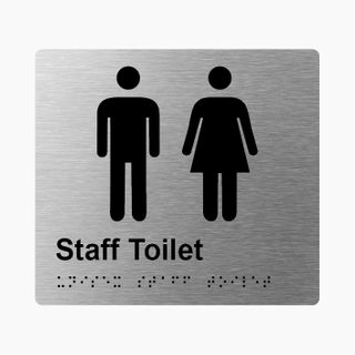 Staff Toilet Braille Sign 200x180mm SSS #