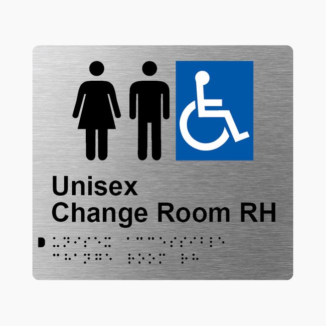 Unisex Accessible Change Room RH Braille Sign 200x180mm SSS #