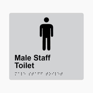 Male Staff Toilet Braille Sign 200x180mm SLV #