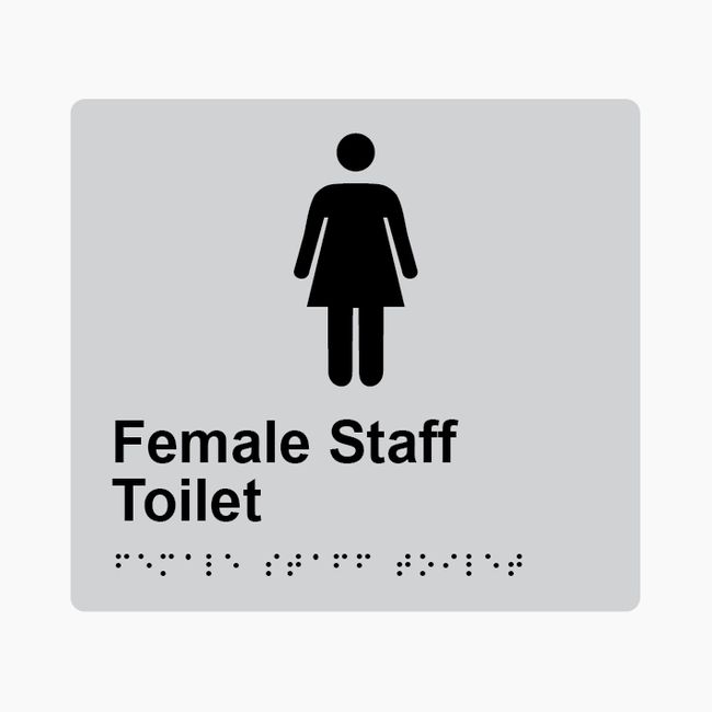 Female Staff Toilet Braille Sign 200x180mm SLV #