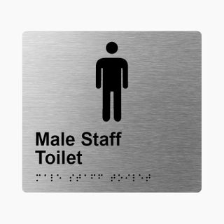 Male Staff Toilet Braille Sign 200x180mm SSS #