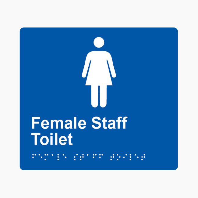 Female Staff Toilet Braille Sign 200x180mm BLU #