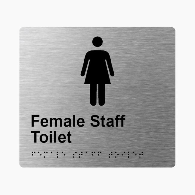 Female Staff Toilet Braille Sign 200x180mm SSS #