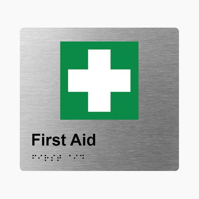 First Aid Braille Sign 200x180mm SSS #