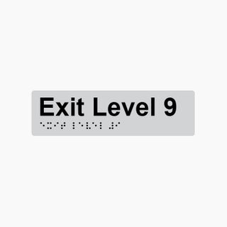 Exit Level 9 Braille Sign 180x50mm SLV #