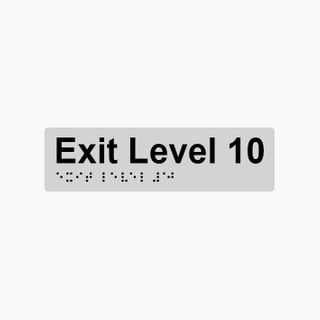 Exit Level 10 Braille Sign 180x50mm SLV #