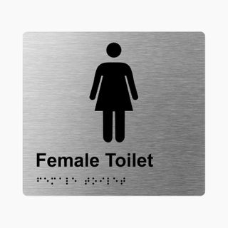 Female Toilet Braille Sign 200x180mm SSS #
